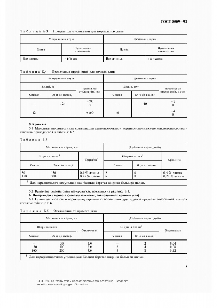 ГОСТ 8509-93: Уголки стальные горячекатаные равнополочные ГОСТ 8509-93: Уголки стальные горячекатаные равнополочные