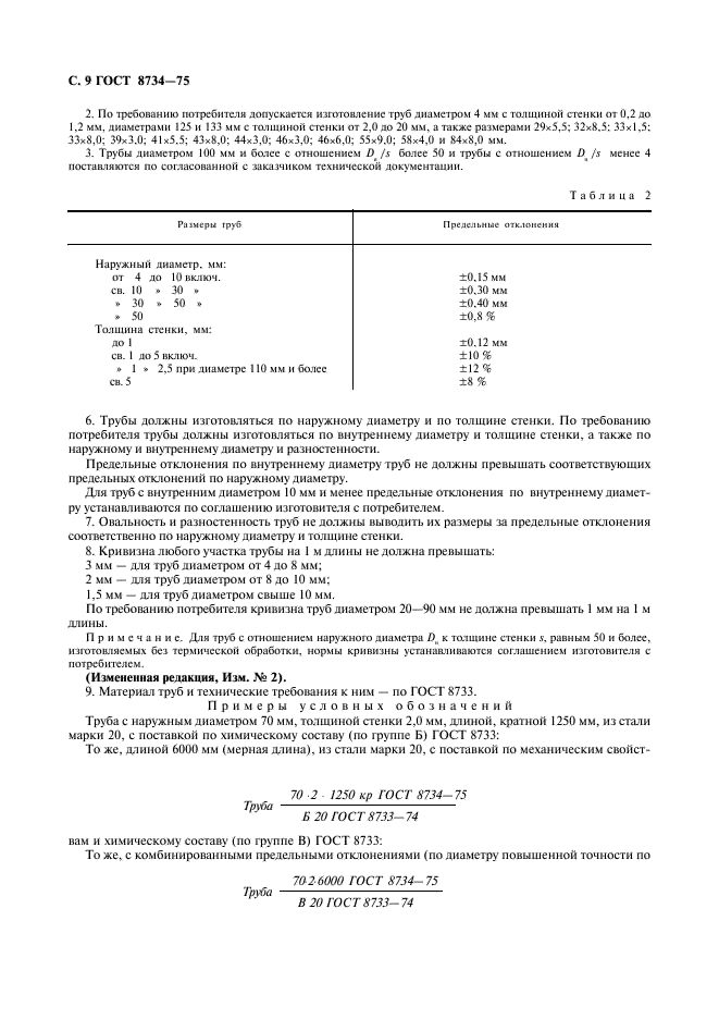 ГОСТ 8734-75: Трубы стальные бесшовные холоднодеформированные ГОСТ 8734-75: Трубы стальные бесшовные холоднодеформированные